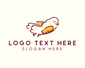 Pigeon - Happy Flying Bird logo design