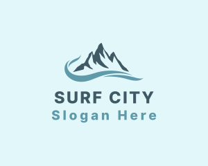 Nature Mountain Sea logo design