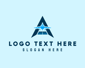 Airplane - Airline Travel Letter A logo design