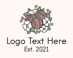 Woven - Flower Yarn Bouquet logo design