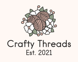 Flower Yarn Bouquet  logo design