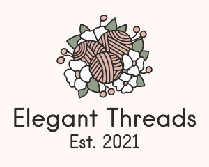 Flower Yarn Bouquet  logo design