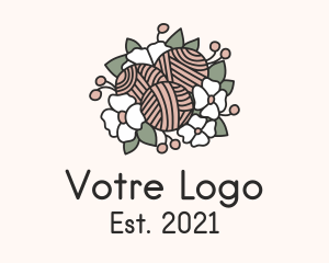 Flower Yarn Bouquet  logo design
