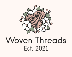 Flower Yarn Bouquet  logo design