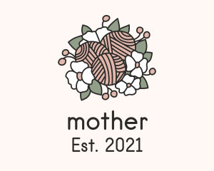 Knitter - Flower Yarn Bouquet logo design