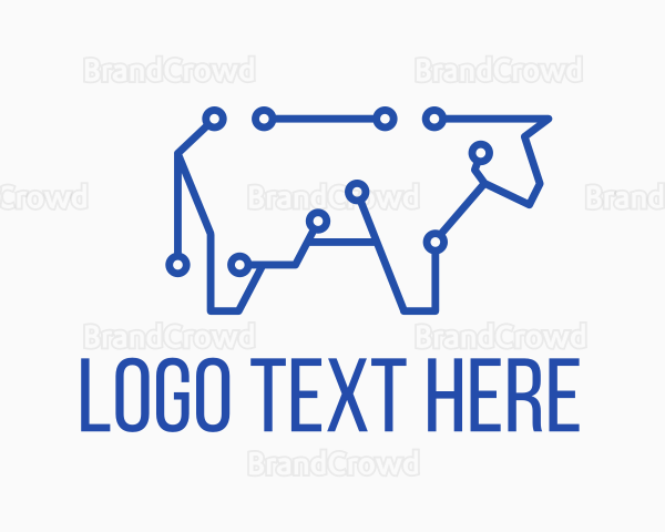 Blue Cyber Cow Logo