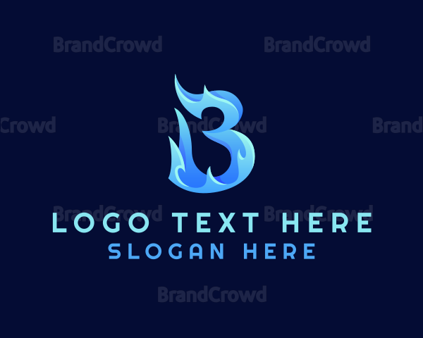 Blue Water Letter B Company Logo