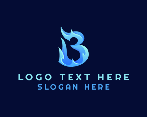 Torch - Blue Water Letter B Company logo design