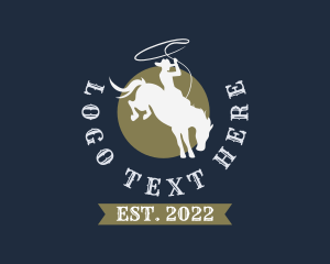 Bullfighting - Classic Cowboy Rodeo logo design