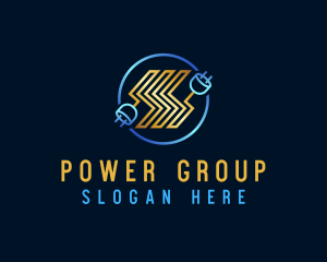 Power Cable - Electricity Wire Plug logo design