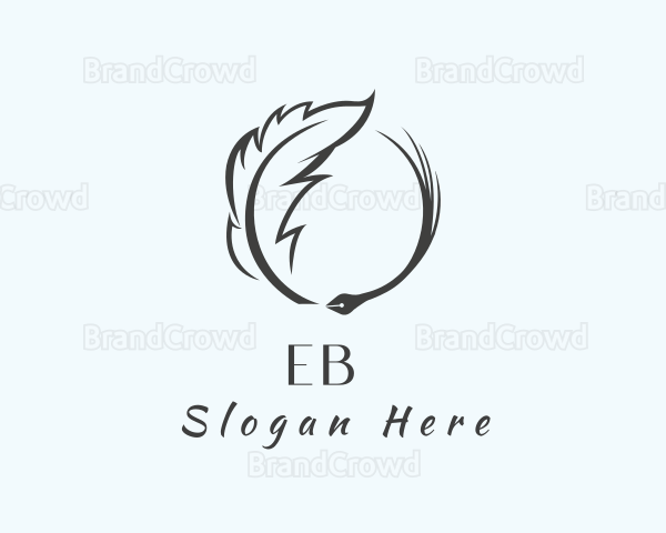 Feather Quill Pen Writing Logo