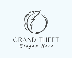 Feather Quill Pen Writing Logo