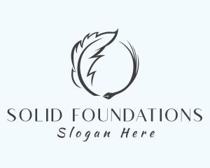 Feather Quill Pen Writing Logo