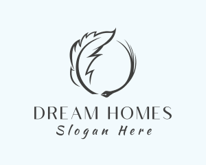 Educational - Feather Quill Pen Writing logo design