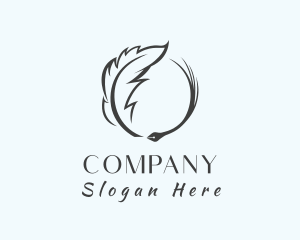Education - Feather Quill Pen Writing logo design