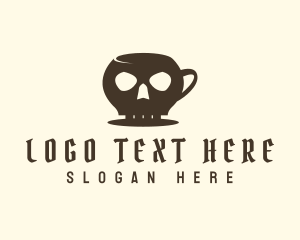 Spooky - Skull Coffe Mug logo design