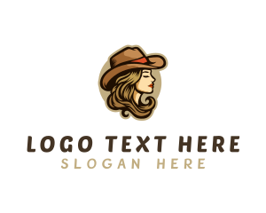 Texas - Western Beauty Cowgirl logo design