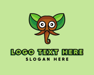 Head - Eco Leaf Elephant logo design