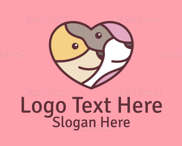 Pet Dog Love Care Logo