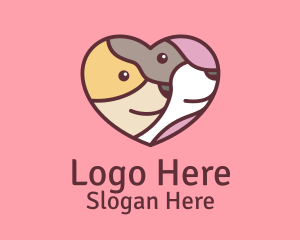 Pet Dog Love Care Logo