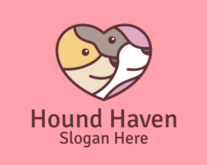 Hound - Pet Dog Love Care logo design