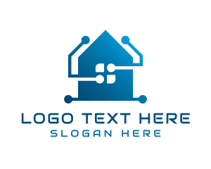 Leasing - Blue Circuit Tech House logo design