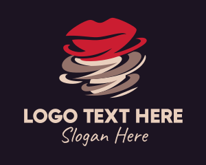 Speaking - Red Lips Tornado logo design