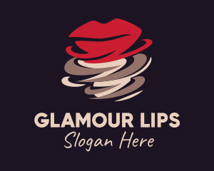 Red Lips Tornado logo design