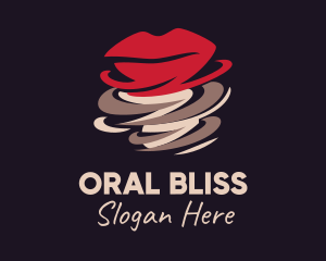 Oral - Red Lips Tornado logo design
