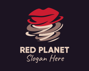 Red Lips Tornado logo design