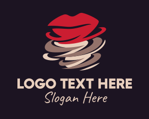 Speech - Red Lips Tornado logo design