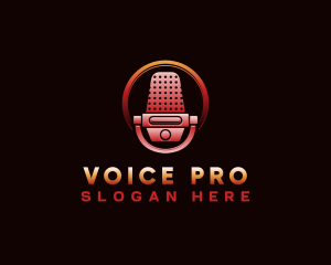 Announcer - Audio Microphone Podcast logo design