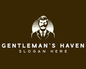 Gentleman Mustache Grooming logo design