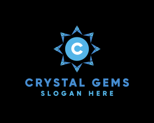 Crystal Sun Star Decoration  logo design