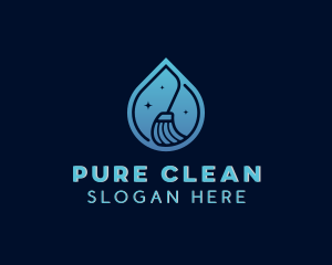 Sparkling Broom Cleaning logo design