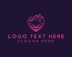 Strip Club - Heart Kinky Lingerie logo design