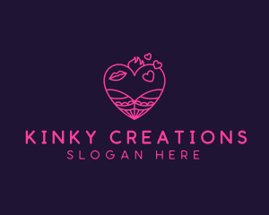 Kinky - Heart Kinky Lingerie logo design