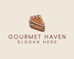 Chocolate Cake Slice logo design