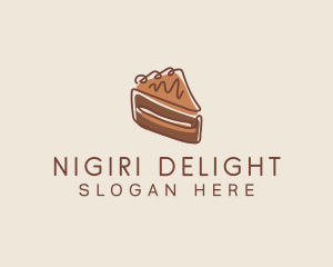 Chocolate Cake Slice logo design