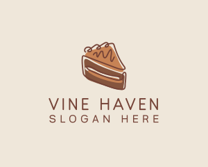 Chocolate Cake Slice logo design