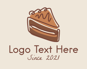 Hand Drawn - Chocolate Cake Slice logo design