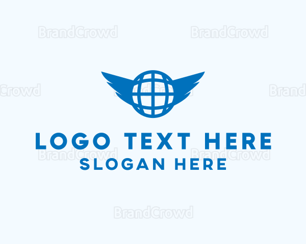 Blue Global Wings Logo
