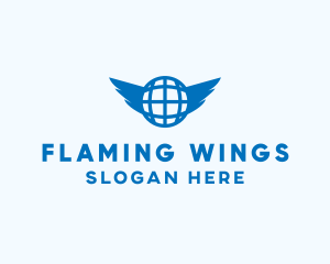 Wings - Blue Global Wings logo design