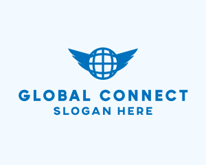 Global - Blue Global Wings logo design