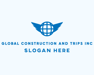 Blue Global Wings logo design