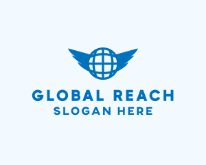 Blue Global Wings logo design