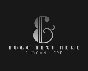 Font - Elegant Art Deco Ampersand Letter E logo design