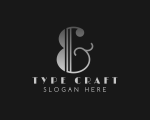 Elegant Art Deco Ampersand Letter E logo design