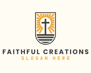 Faith - Sun Cross Shield Faith logo design