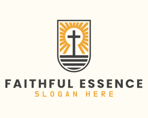Faith - Sun Cross Shield Faith logo design